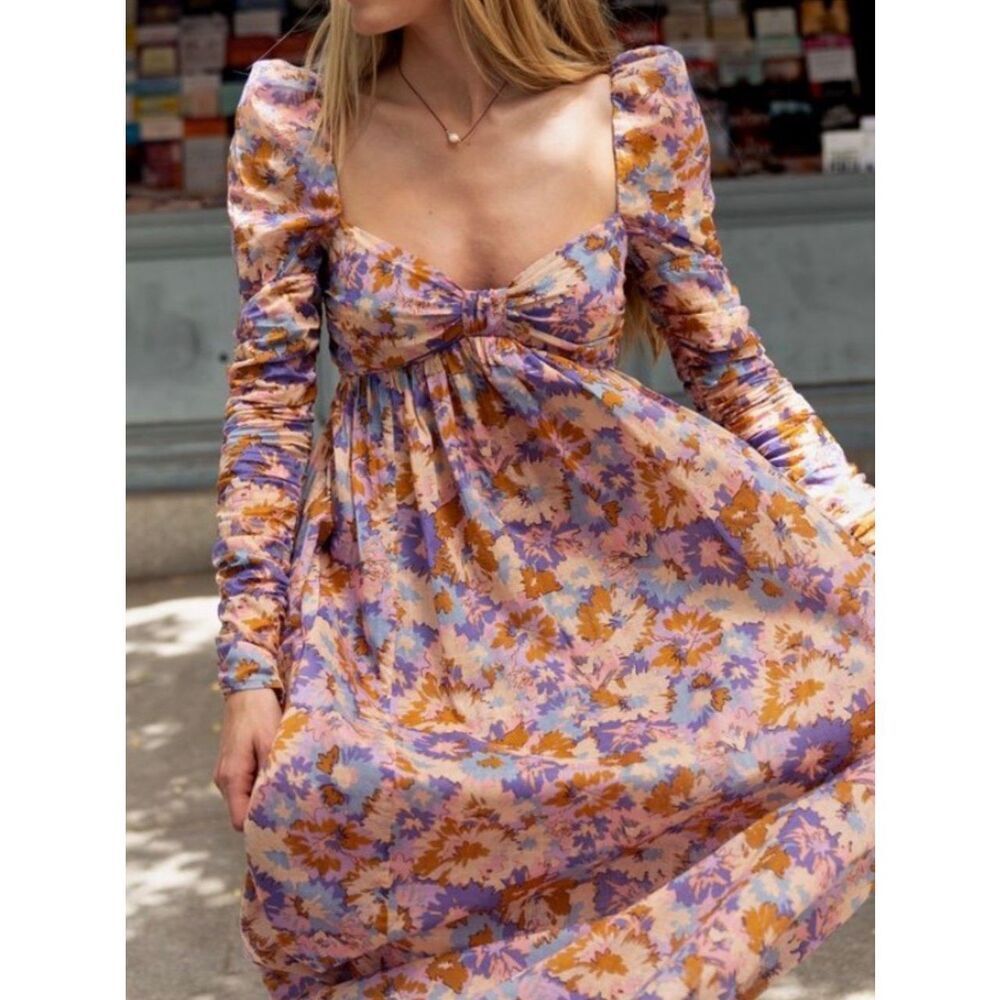 NWOT ZIMMERMANN Violet Twist Front Floral Print dress, Sz 0, $750
